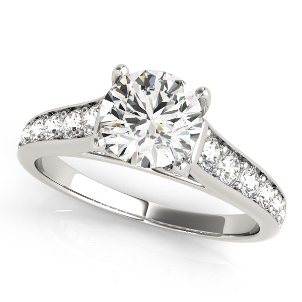 Single Row Diamond Engagement Ring