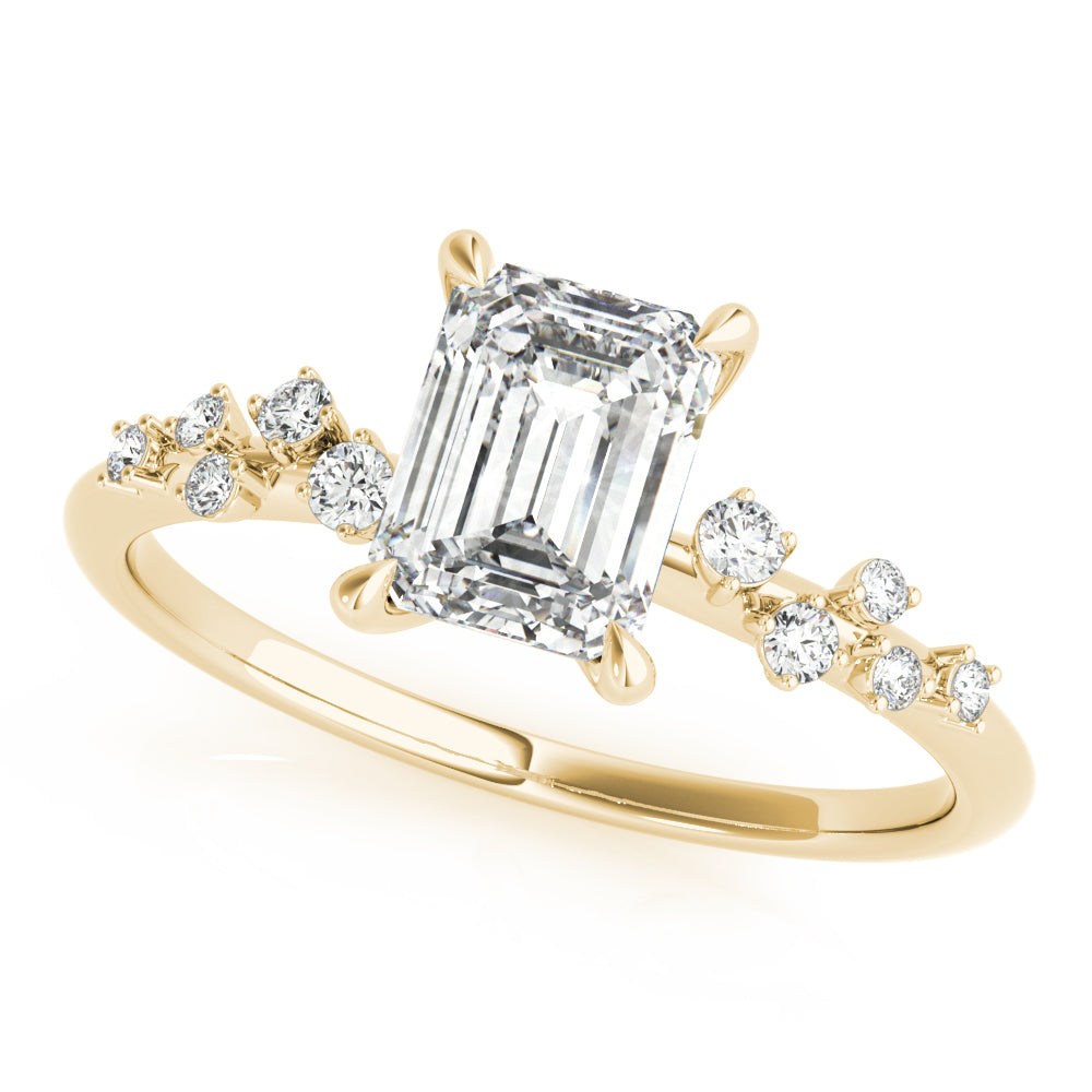 Single Row Diamond Engagement Ring