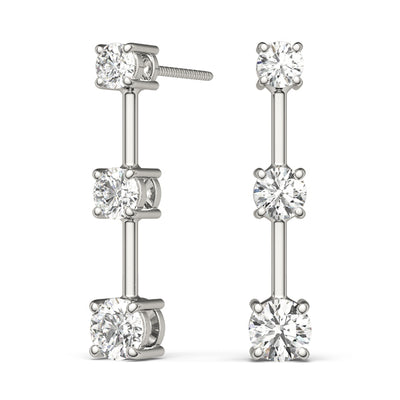 Three Stone Diamond Earring