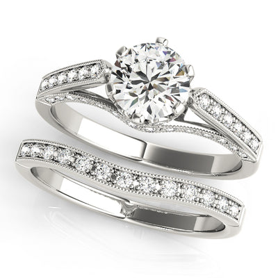 Single Row Diamond Engagement Ring