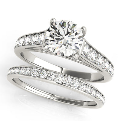 Single Row Diamond Engagement Ring