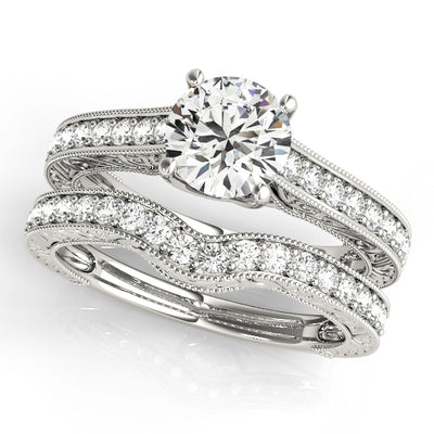 Single Row Diamond Engagement Ring