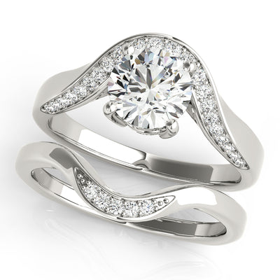 Single Row Diamond Engagement Ring