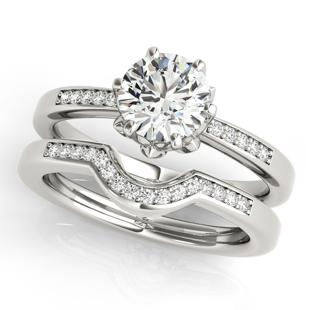 Single Row Diamond Engagement Ring