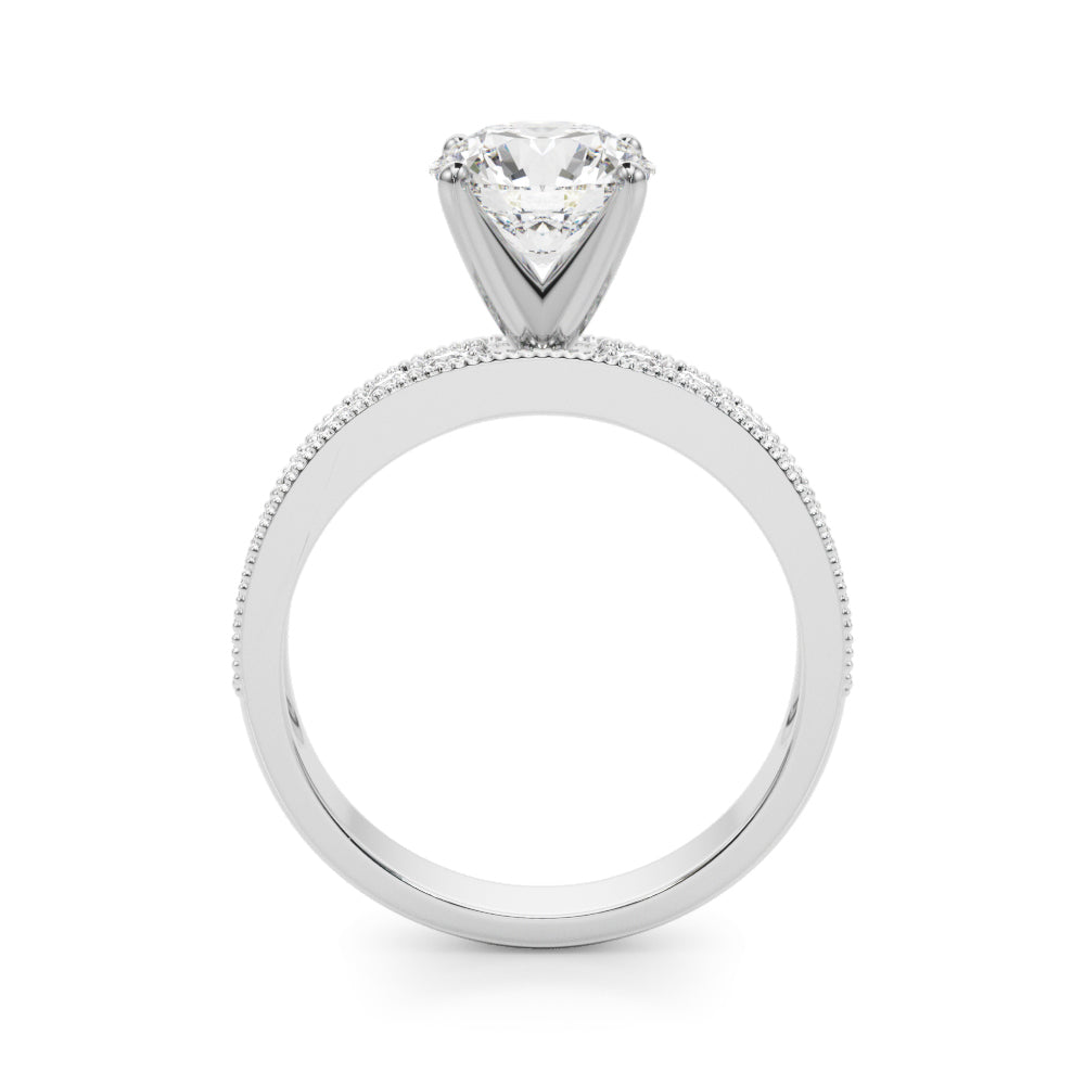 Single Row Diamond Engagement Ring