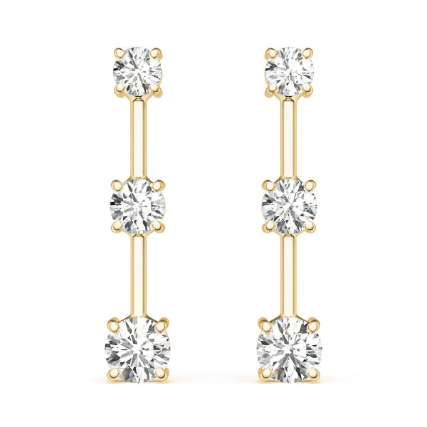 Three Stone Diamond Earring