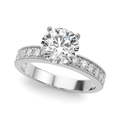 Single Row Diamond Engagement Ring