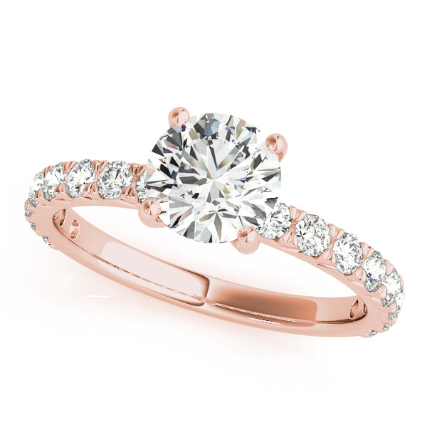 Single Row Diamond Engagement Ring