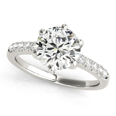 Single Row Diamond Engagement Ring