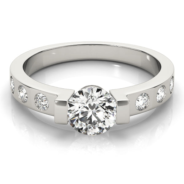 Single Row Diamond Engagement Ring