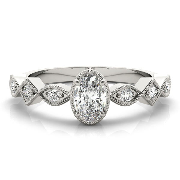 Single Row Diamond Engagement Ring