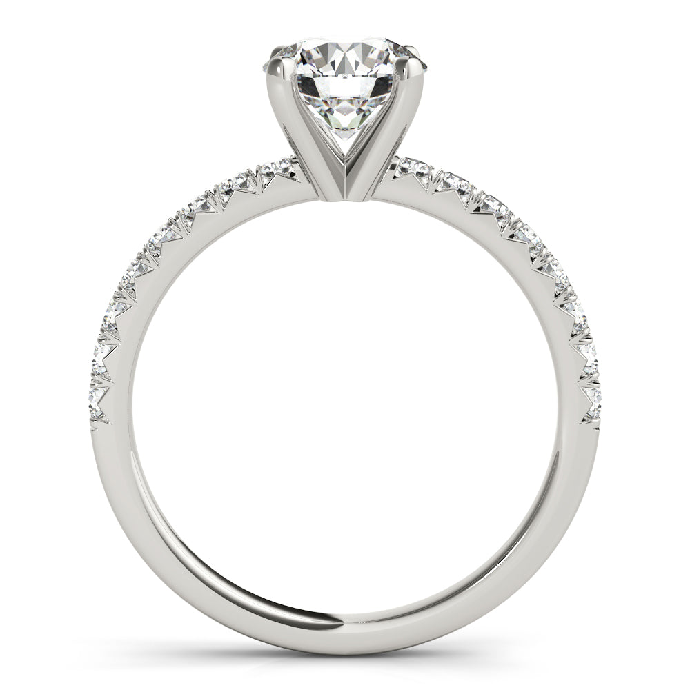 Single Row Diamond Engagement Ring