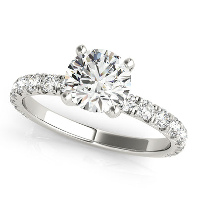 Single Row Diamond Engagement Ring