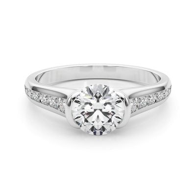 Single Row Diamond Engagement Ring