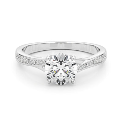 Single Row Diamond Engagement Ring