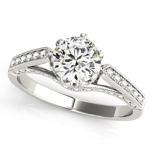 Single Row Diamond Engagement Ring