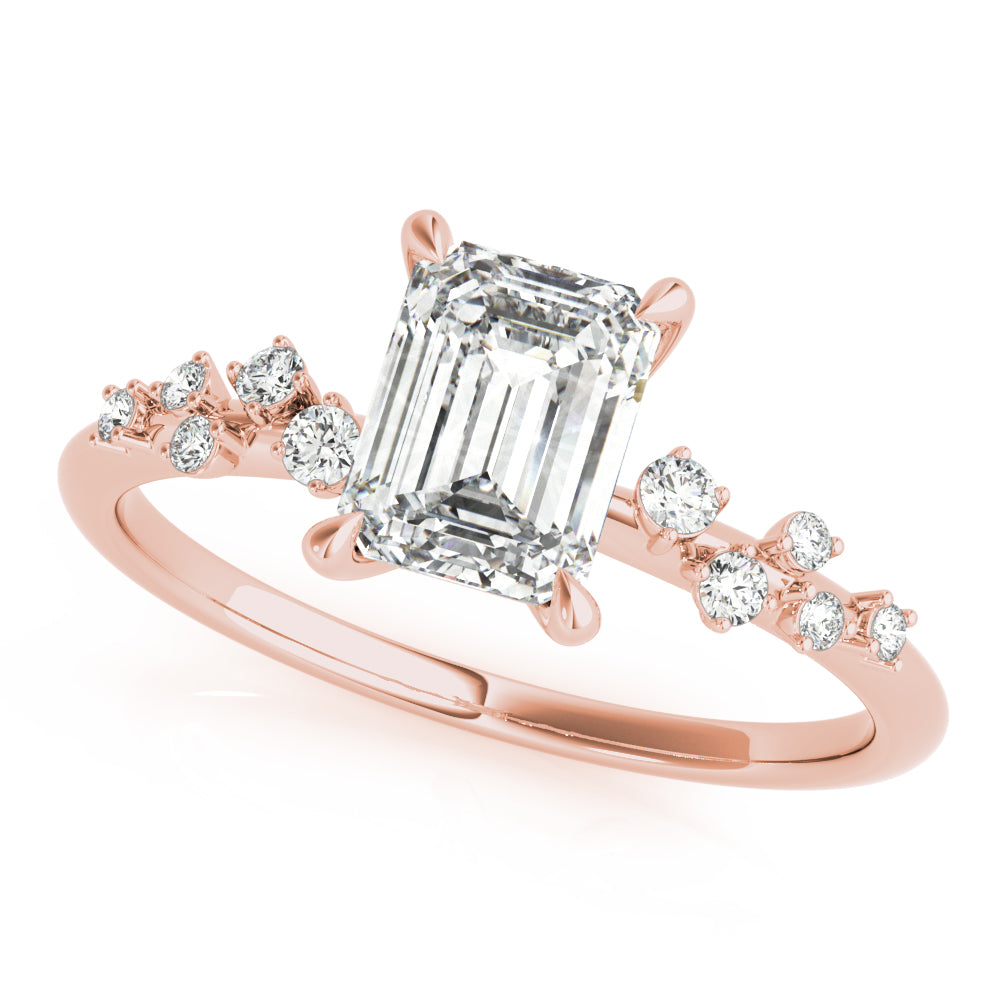 Single Row Diamond Engagement Ring