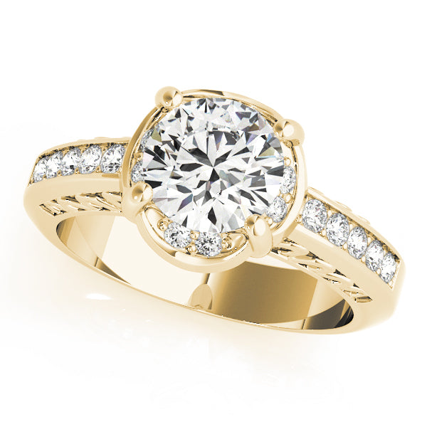 Single Row Diamond Engagement Ring