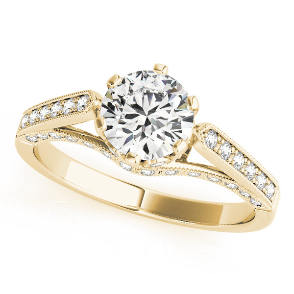 Single Row Diamond Engagement Ring