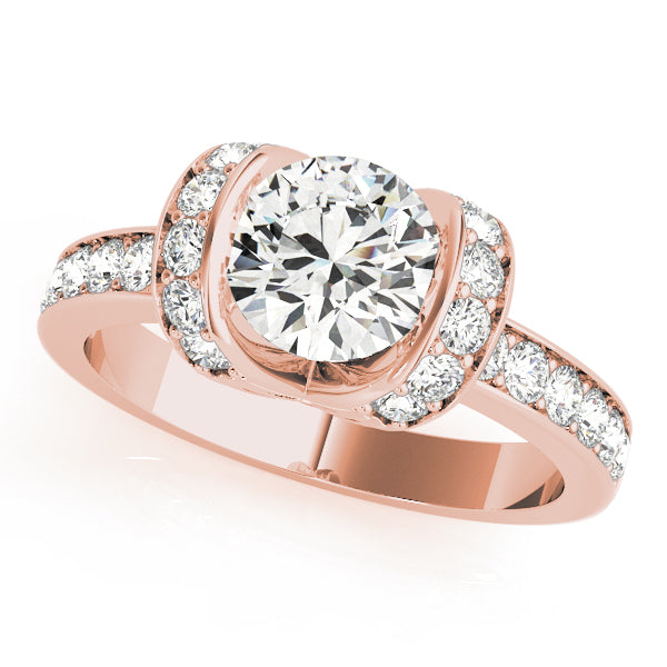 Single Row Diamond Engagement Ring