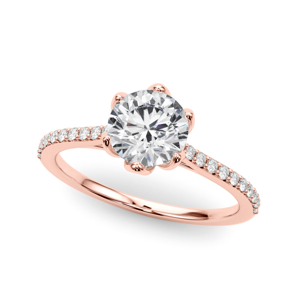 Single Row Diamond Engagement Ring