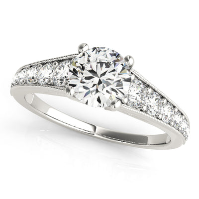 Single Row Diamond Engagement Ring