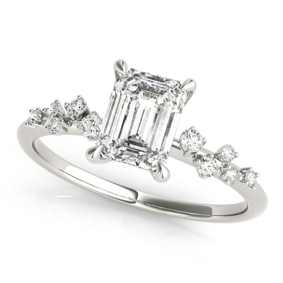 Single Row Diamond Engagement Ring