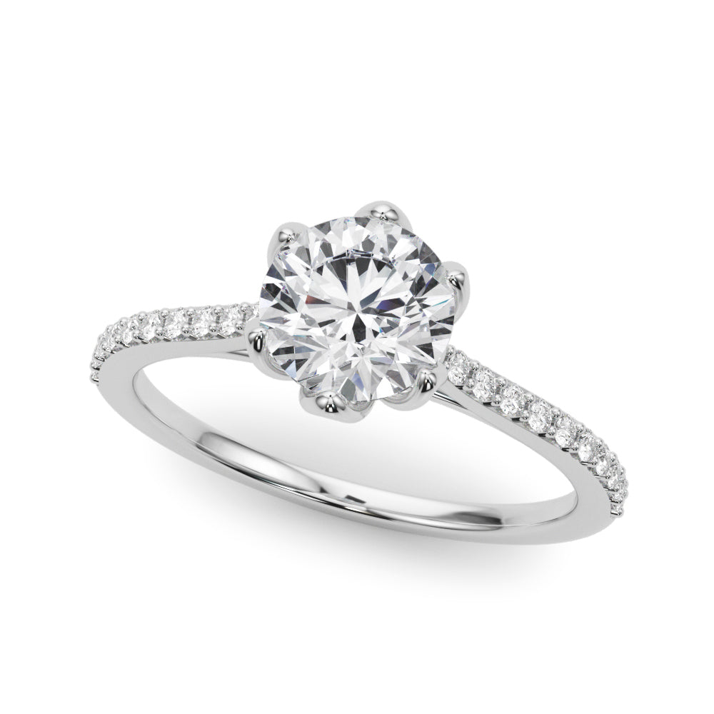 Single Row Diamond Engagement Ring