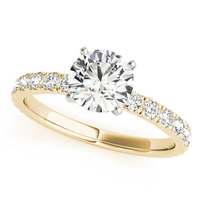 Single Row Diamond Engagement Ring